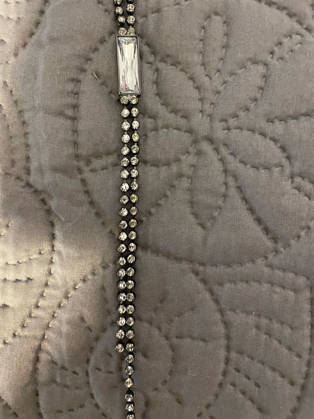 Crystal Strand Rhinestone Bracelet Necklace - Clear/Silver